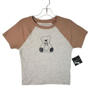 Grayson Threads Shirt Size S Grey Graphic Tee Teddy Bear Raglan Short Sleeve Top